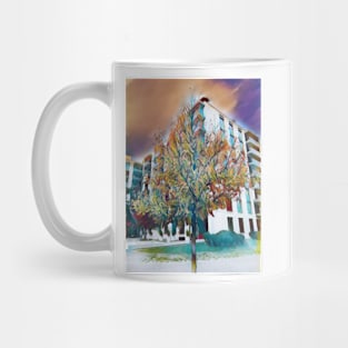 Apartment Block under a stormy sky Mug